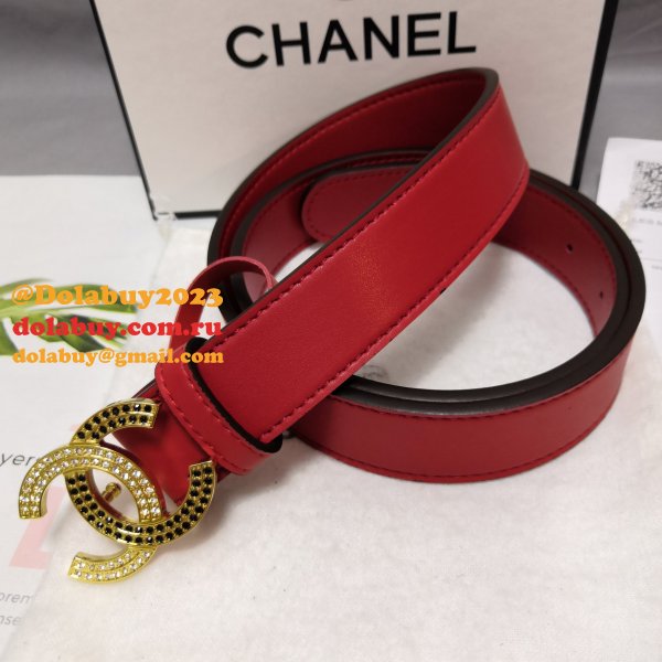 Top Quality Wholesale CC Double C Belt Red Width 3.0cm 1135