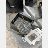 Saint Laurent Top Quality Vinyle round camera bag 610436 chevron-quilted