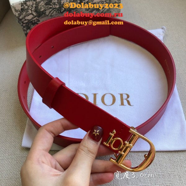 High Quality Christian Dior AAA Belts red/black/brown 30mm 1:1 Mirror