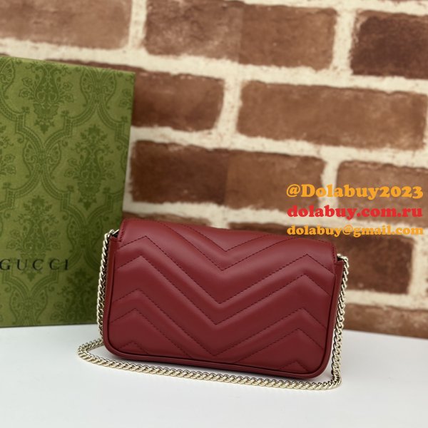 Gucci AAA+ Rosso Ancora GG Marmont Red Matelassé Chevron 476433/446744/443497 Bag