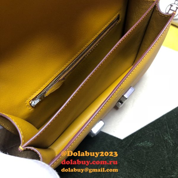 Hermes Constance Bag 23cm Epsom Leather Yellow Top Quality