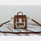 Brown/White Celine Micro Luggage Tote Bag Perfect