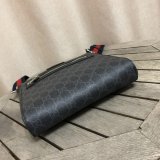 UK Gucci 1:1 Mirror Black GG Supreme Small Messenger 523599 Bag