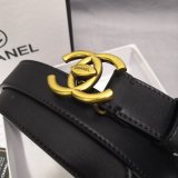 Fashion Top Quality CC Leather Belt With 3cm Black