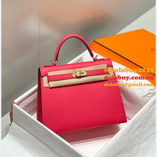 High Quality Fake Hermes Epsom Kelly 19/25/28CM Red Bag For Sale