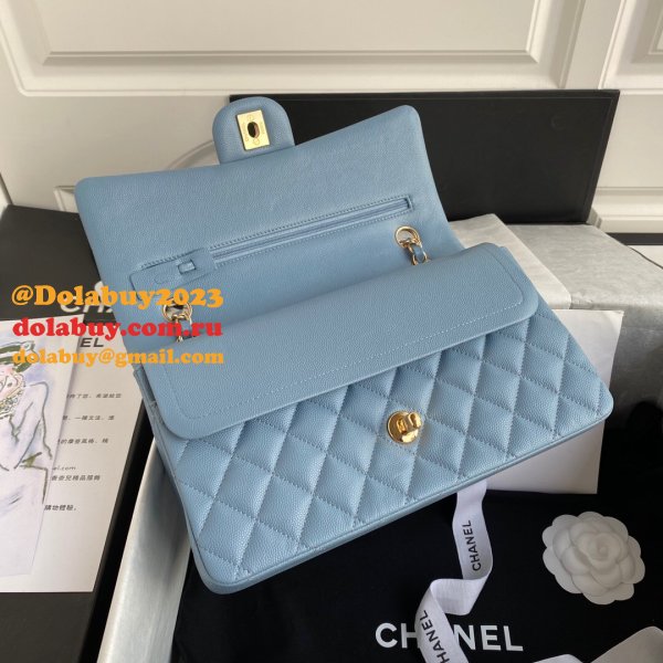 High Quality CC classic CF 25.5CM Sky Blue handbag Copy