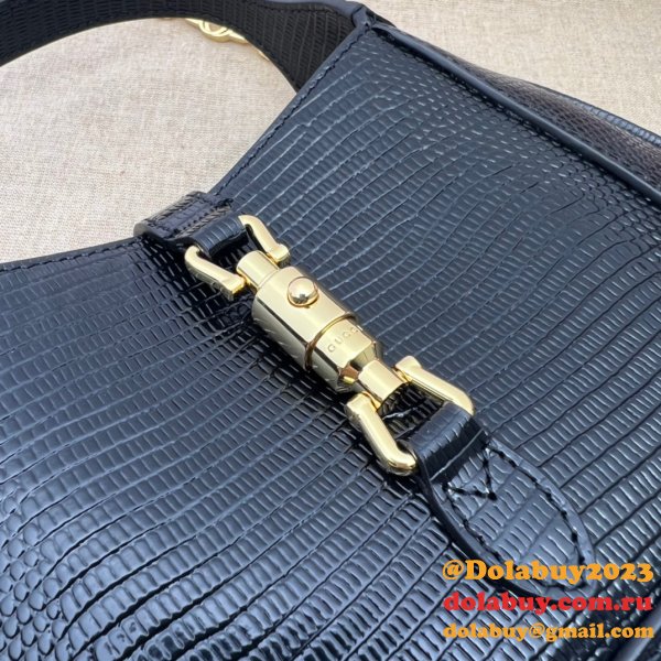 Copy Gucci Copy Jackie 1961 lizard 675799 Black bag