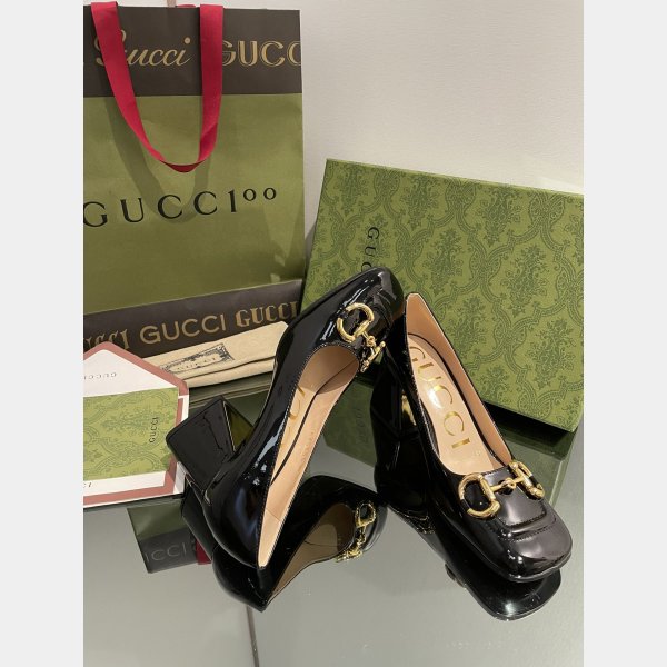 Pump Patent Heels Ballet Flat Horsebit Fashion Gucci Shoes