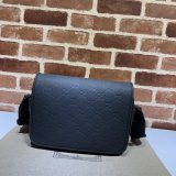 Gucci Wholesale GG Crossbody Rubber-effect 775097 Black Bag