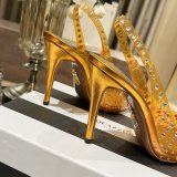 Replica Aquazzura Copy Pointed Toe Rhinestone Sandals Heel Shoes