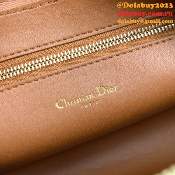 High Quality Dior Caro Bag Brown Supple Cannage Calfskin Fashion