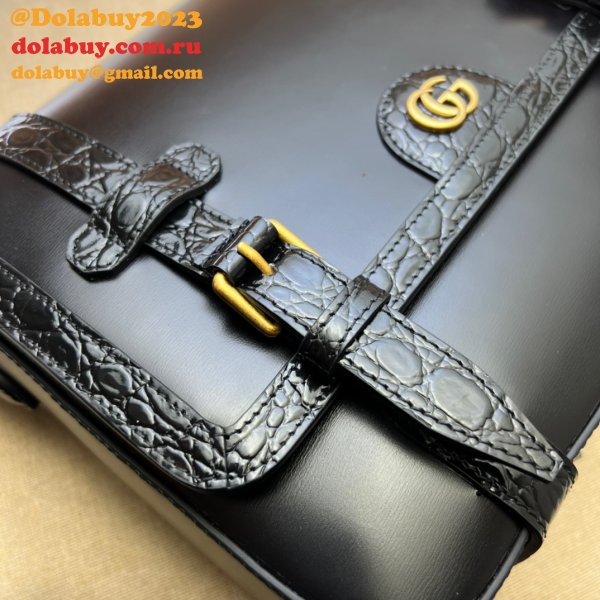 Knockoff Gucci Crocodile Trim Messenger Sales Online 702136 Bag