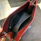 Copy YSL NIKI red shopping bag in crinkled vintage leather