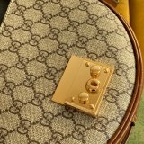 Best Gucci Fake Padlock Small Shoulder Bag 644524 Beige & Ebony GG