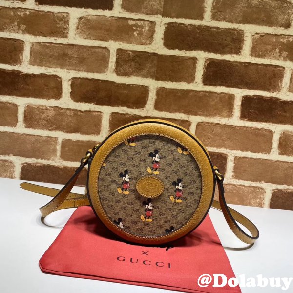 Best Beige Disney x Gucci round shoulder 603938 Copy bag