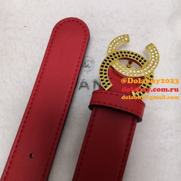 Top Quality Wholesale CC Double C Belt Red Width 3.0cm 1135