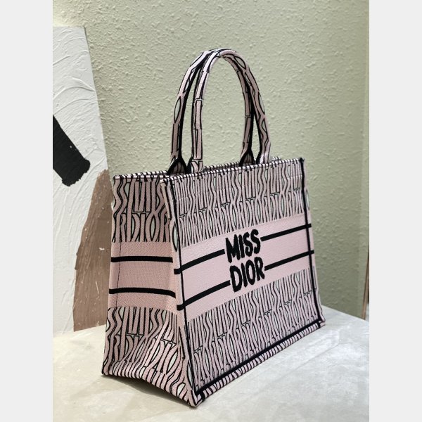 Designer Miss Dior Allover 1:1 Mirror Book Tote pink