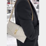 YSL Duplicate Saint Laurent Envelope Wallet on Chain WOC 620280 White Bag