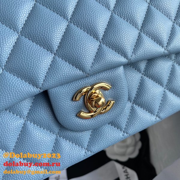 High Quality CC classic CF 25.5CM Sky Blue handbag Copy