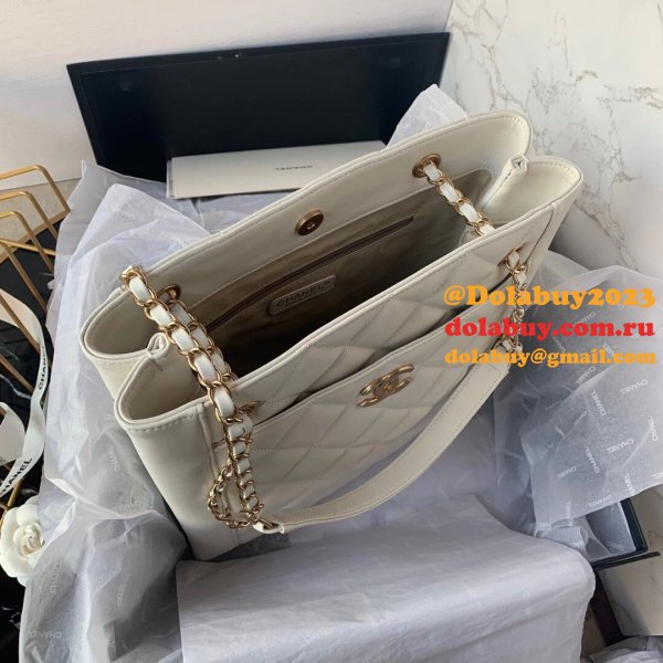 Shop CC Casual Style Calfskin Chain Leather Party White Replica