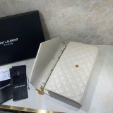 YSL Duplicate Saint Laurent Envelope Wallet on Chain WOC 620280 White Bag