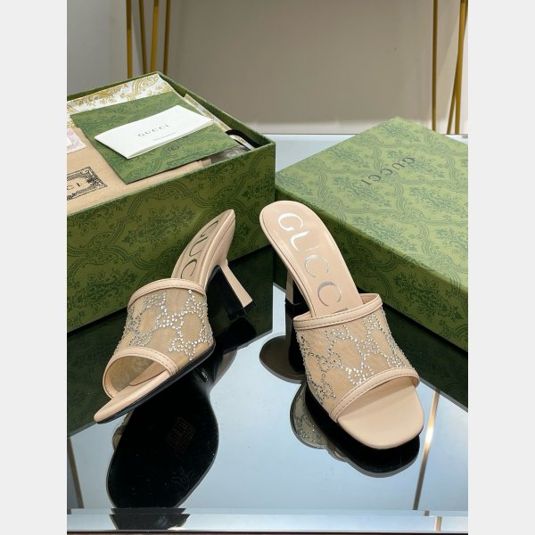 Mid-Heel Slide Sandal Gucci Monogrammed 7 Star Shoes