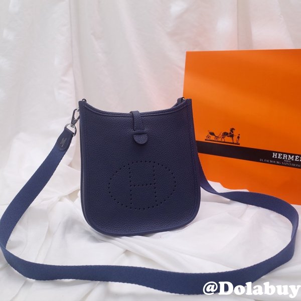 Cheap Hermes Evelyne Navy blue TPM Mini Bags