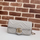 Knockoff Crossbody Gucci Copy 751526 GG Marmont Light-Grey Bag