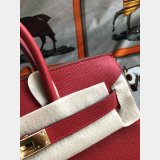 Hermes Birkin Epsom leather Handbags Red Golden Replica