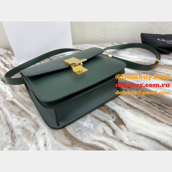 Celine Wholesale Teen Classic Box ArmyGreen shoulder bag