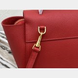 Celine Luxury nano belt red bag in grained calfskin