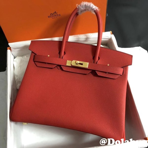 Hermes Birkin 35cm Togo leather Handbags Red Cheap