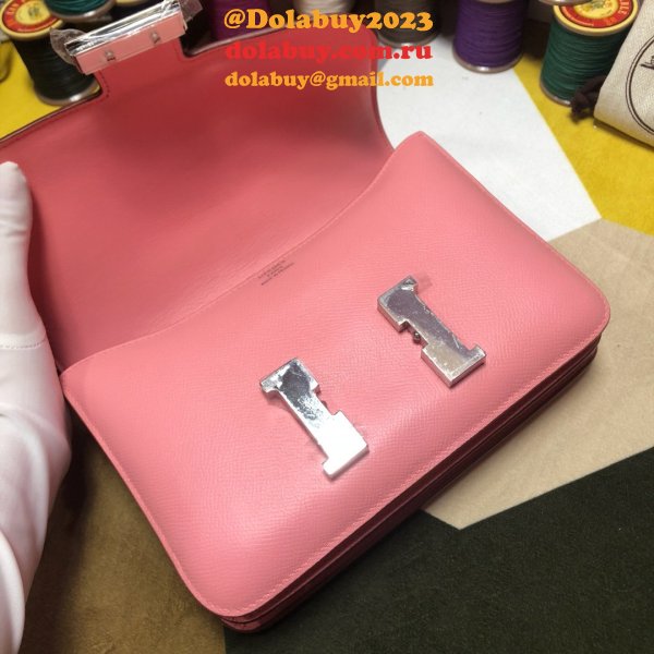 Hermes Constance Bag 23cm Epsom Leather Pink Replica