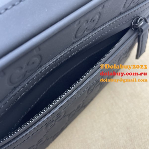 GG Crossbody Cheap Gucci Rubber-effect 771293 Black Bag