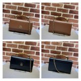 Gucci Designer 675794 Diana small shoulder bag in black/brown