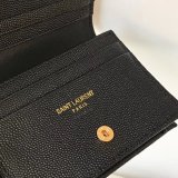 Fashion YSL Saint Laurent Short MONOGRAM 459738 Black Wallet