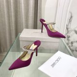 Bing 100 Embellished Satin High Heel Mules High Quality bag Jimmy Choo Shoes