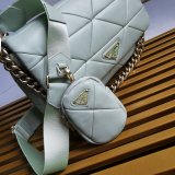 Wholesale Prada Knockoff System nappa leather patchwork bag online