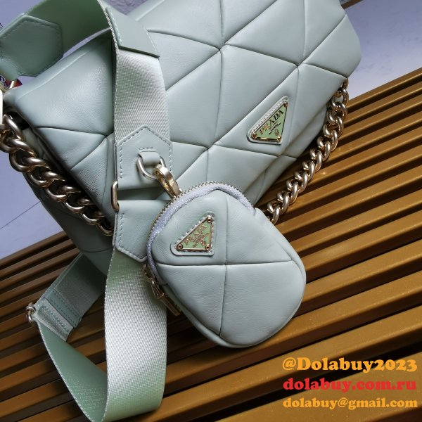 Wholesale Prada Knockoff System nappa leather patchwork bag online