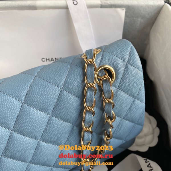 High Quality CC classic CF 25.5CM Sky Blue handbag Copy