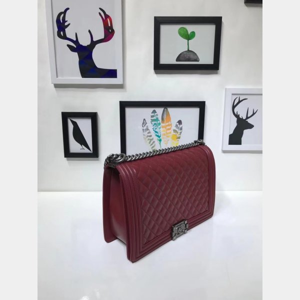 High Quality CC Le Boy Fashion Bags Lambskin 30cm