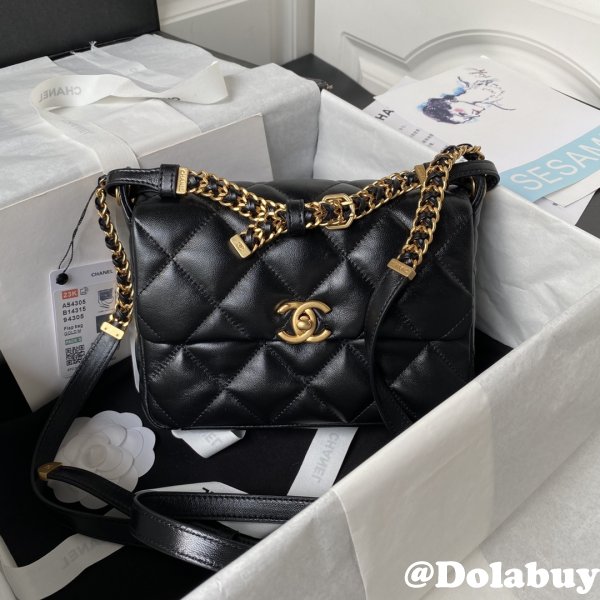 Luxury Copy AS4322 Shoulder 1:1 Mirror Fashion Black Bag