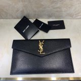 YSL Designer CLUTCH IN GRAIN DE POUDRE EMBOSSED LEATHER