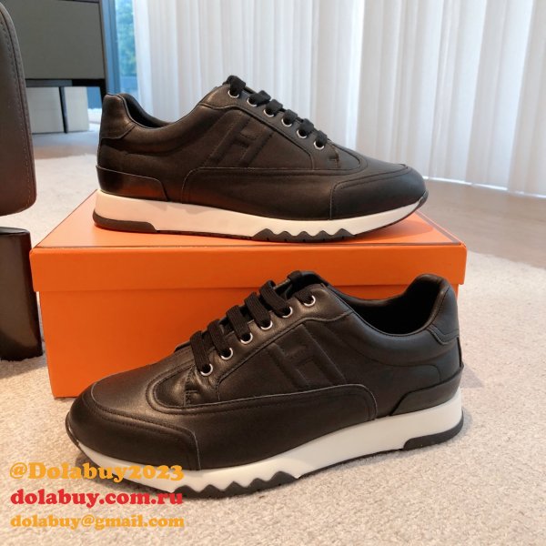 Wholesale Sneakers Leer Wit Hermes 1:1 Mirror Shoes