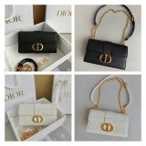 Copy Dior Black/White Montaigne High Quality 9207 Bag 21.5CM