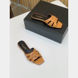 Tribute Mules Vegetable-Tanned Leather Saint Laurent Fake Shoes