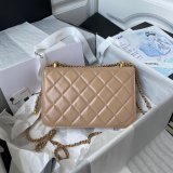 1:1 7 Star AS2649 Calfskin & Gold-Tone Metal Flap Bag