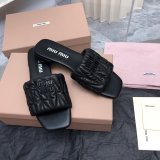 Wholesale High Quality bag Miu Miu Copy Flat Sandals and Slippers Shoes