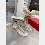 Valentino Knockoff ROCKSTUD METALLIC FLAT FLIP-FLOP SANDAL