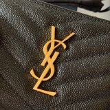 Inspired Saint Laurent monogram compact zip around black wallet